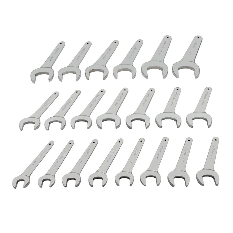 Grip 21 pc Jumbo Service Wrench Set SAE - Sizes from 3/4" up to 2" - Chrome Plated - Chrome Vanadium Steel - Heavy Duty Storage Pouch - Automotive, Hydraulic Equipment - Image 1