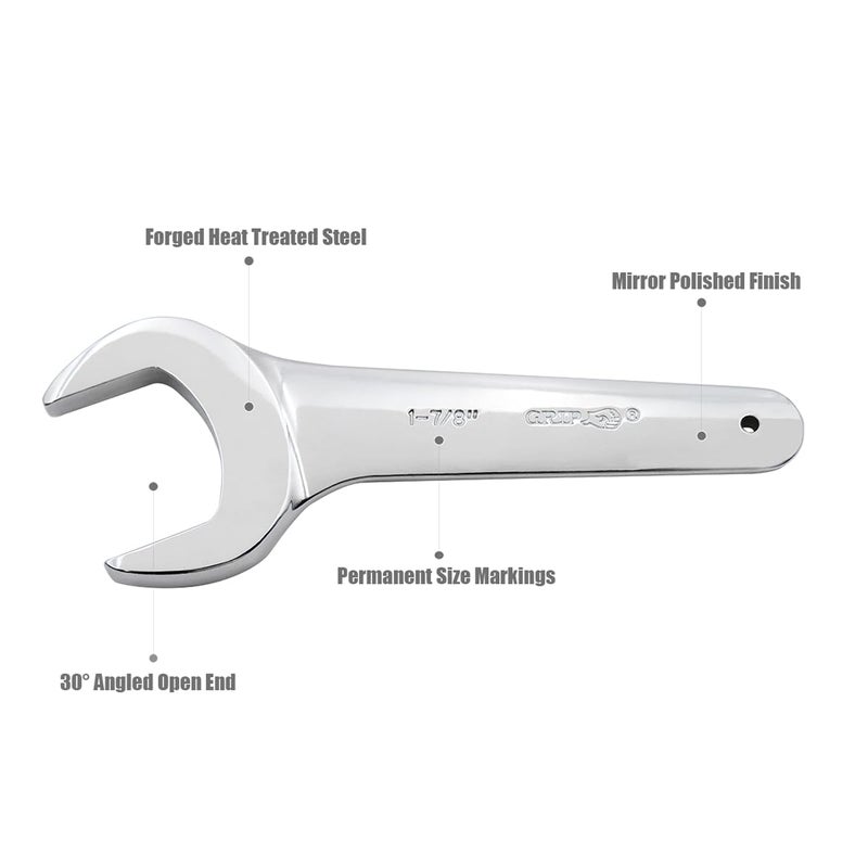 Grip 21 pc Jumbo Service Wrench Set SAE - Sizes from 3/4" up to 2" - Chrome Plated - Chrome Vanadium Steel - Heavy Duty Storage Pouch - Automotive, Hydraulic Equipment - Image 4