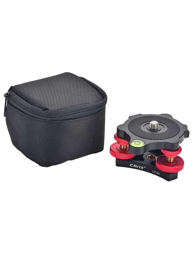 Camera Leveler Tripod Leveling Base Tri-Wheel Head for Macro Photography Aluminum w Bubble Level 3 Axis Level with +/-5 Degree Precision Adjustment for DSLR Camera Rotator Panoramic Head LP-64