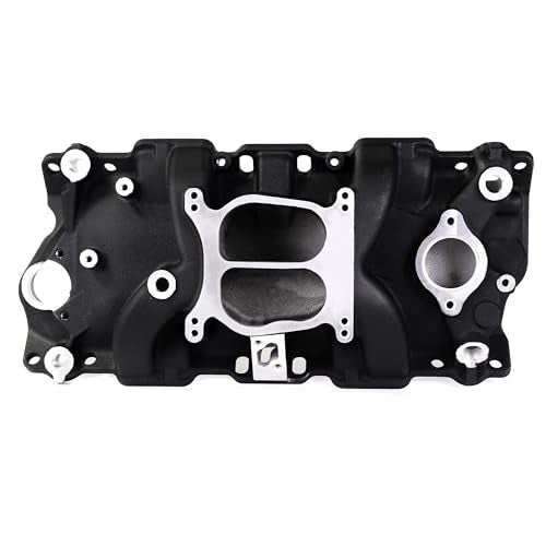 JGhyperX 2101 2001 Intake Manifold Aluminum Dual Plane Compatible with Chevy Small Block 1955-1995 SBC 262 265 267 283 302 305 307 327 350 400 5,500 RPM V8 Engine - Image 1