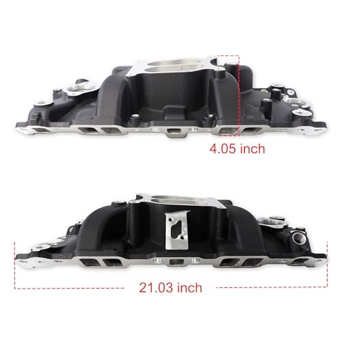JGhyperX 2101 2001 Intake Manifold Aluminum Dual Plane Compatible with Chevy Small Block 1955-1995 SBC 262 265 267 283 302 305 307 327 350 400 5,500 RPM V8 Engine - Image 2