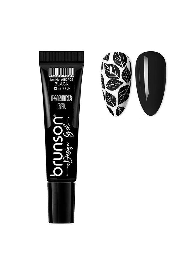 brunson Gel Polish Nail Art Gel Liner - 1 pcs 12ml Classic Color Gel Art Paint for Nails Built Thin French Line Nail Art Brush in Gel Pens Soak off Manicure Salon Nails Art BDP02  - Image 1