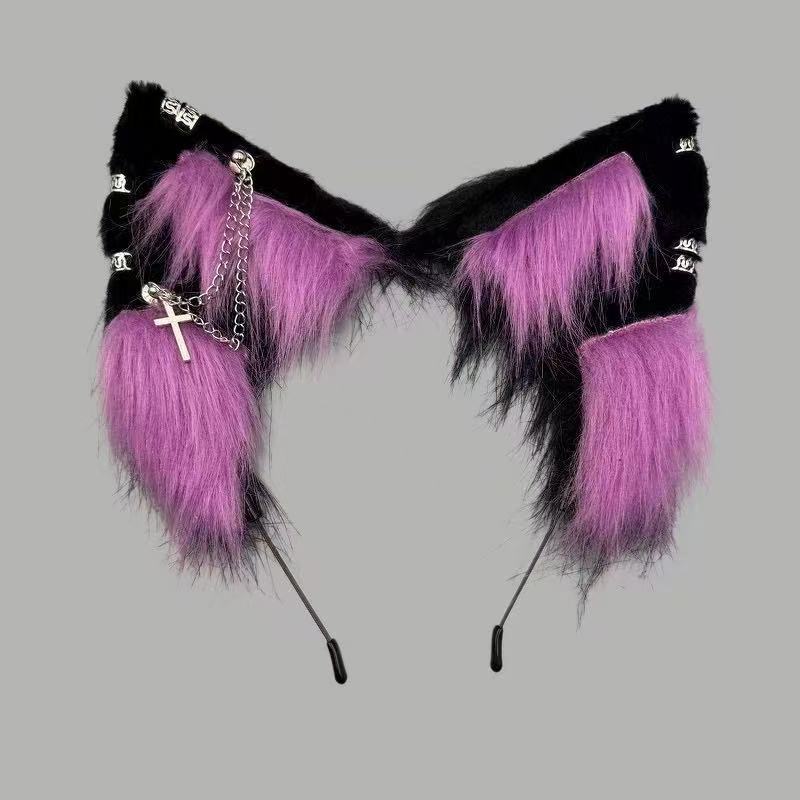 Handmade Simulation Plush Beast Ear Headband Cute Comic-Con Props Cosplay Party Headwear Puppet Hair Accessories - Image 3