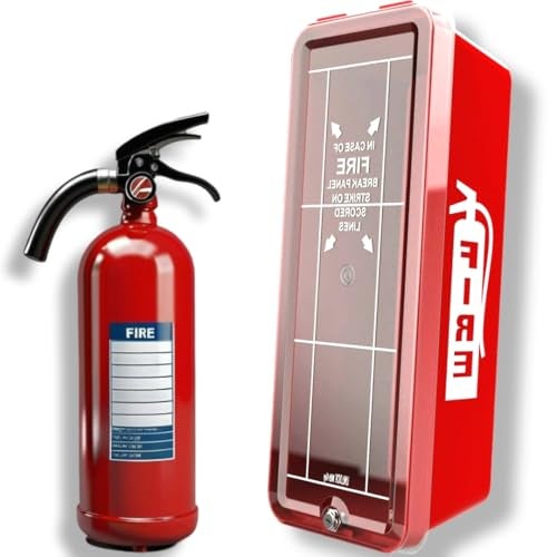 ISOP PVC Fire Extinguisher Cabinet Large for 5 kg or 10 lb - Fire Extinguisher Storage Indoor / Outdoor - Wall Mounted Fire-rescue Extinguishers Box - ABC Extinguishers Mounting - Wall-Fixed Enclosure - Image 1