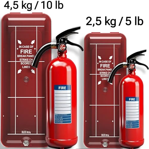 ISOP PVC Fire Extinguisher Cabinet Large for 5 kg or 10 lb - Fire Extinguisher Storage Indoor / Outdoor - Wall Mounted Fire-rescue Extinguishers Box - ABC Extinguishers Mounting - Wall-Fixed Enclosure - Image 3
