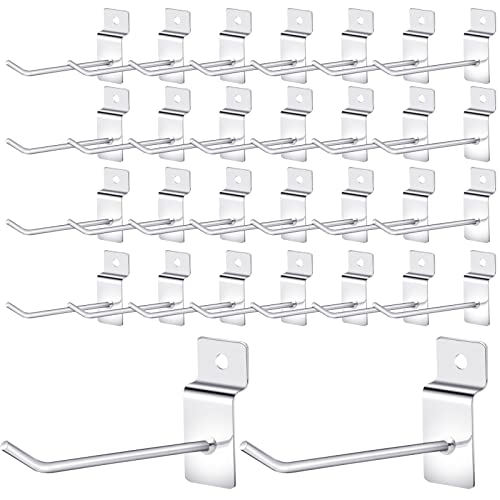 Elesunory 100 Pcs 4 Inch Slatwall Hooks, Slatwall Accessories Slat Wall Hooks, Display Hook Pegboard Gridwall Hook for Garage Retail Store Display(Silver) - Image 1
