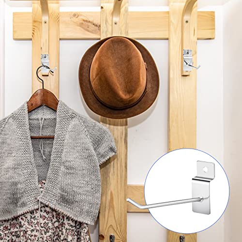 Elesunory 100 Pcs 4 Inch Slatwall Hooks, Slatwall Accessories Slat Wall Hooks, Display Hook Pegboard Gridwall Hook for Garage Retail Store Display(Silver) - Image 5