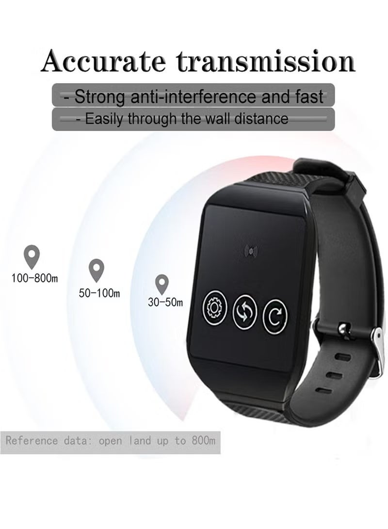 أجراس الاتصال اللاسلكية متعددة الوظائف اهتزاز تنبيه ساعة نظام الاتصال للمرضى المسنين الرعاية اللاسلكية لكبار السن - Image 2