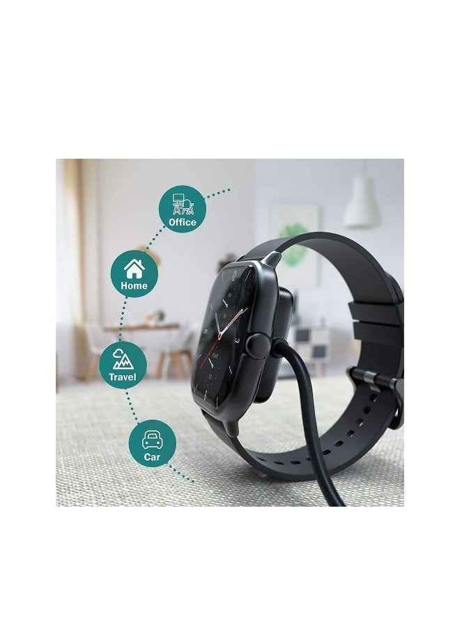 ماركة غير محددة شاحن متوافق مع Amazfit GTS 4، ساعة ذكية باللون الأسود  - Image 3