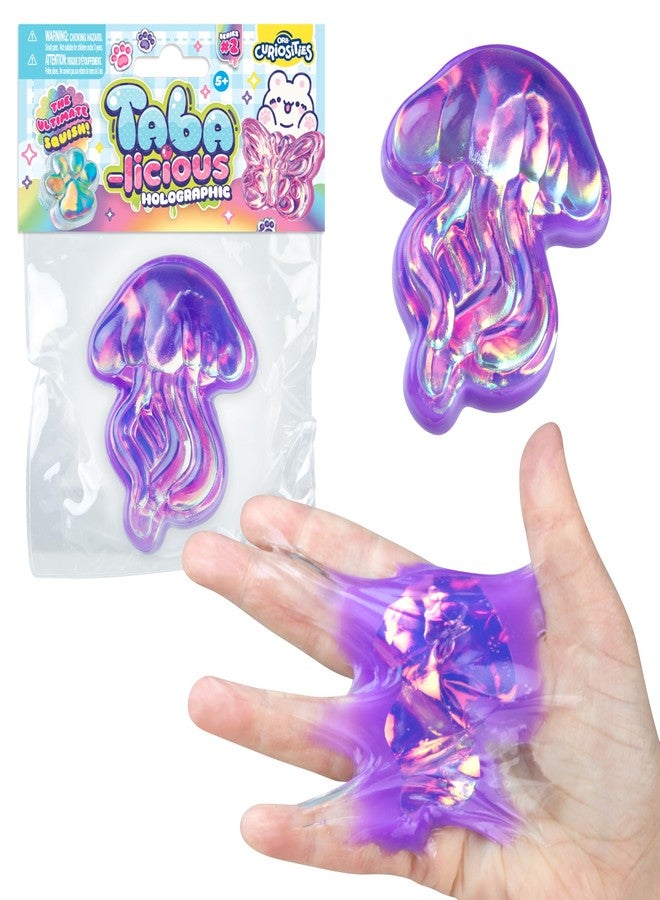 The Orb Factory ORB Tabalicious Holographic TABA Squishy Jellyfish Toy - Cute, Sticky Jellyfish TABA Squishies with Holographic Surface - Fun Squishy Stress Ball Toys - Kawaii Sensory Fidget Toys for Kids and Adults - Image 1