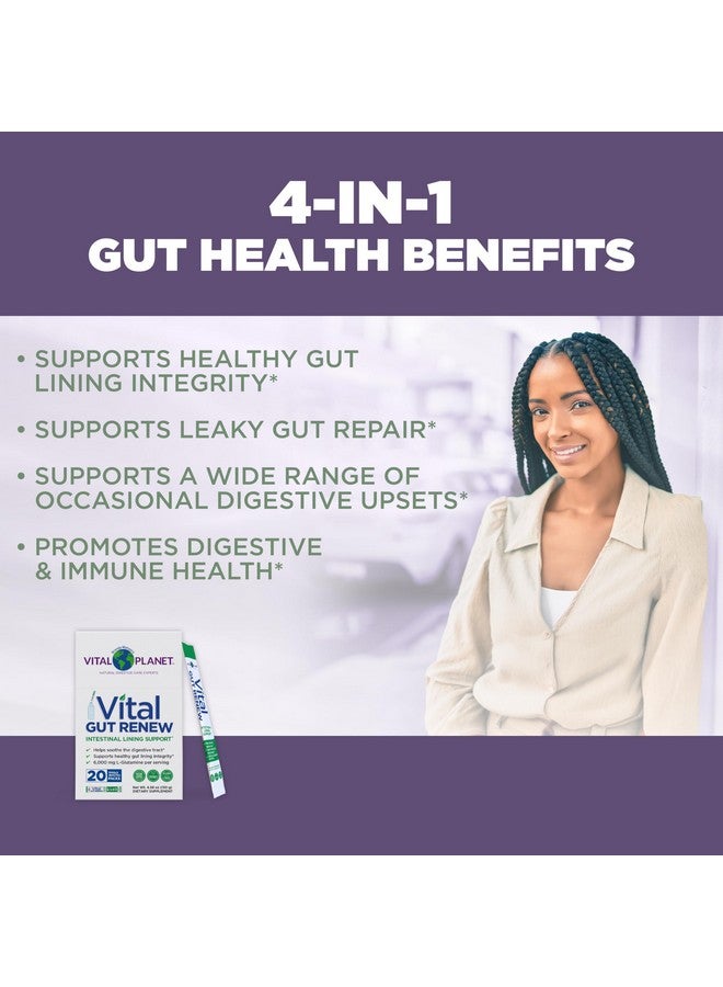 Vital Planet Vital Planet - Vital Gut Renew Powder Supplement for Leaky Gut Repair with L-Glutamine, Marshmallow and Ginger Root, DGL Licorice Root and Organic Aloe Vera, L Glutamine 6000mg, 20 Single Serve Packs - Image 5