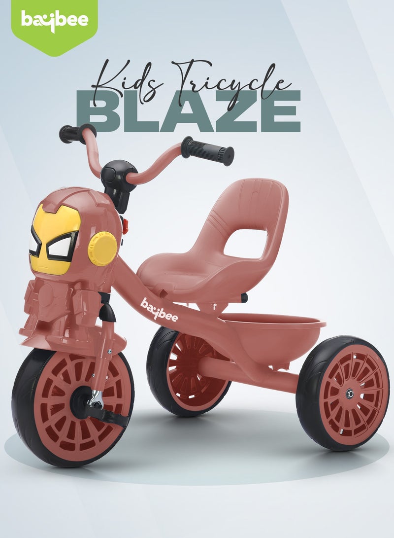 BAYBEE Blaze Baby Tricycle for Kids, Smart Plug n Play Kids Cycle with Music, Light, High backrest & Rear Storage Baskets | Kids Tricycle | Baby Cycle for Kids 2 to 5 Years Boy Girl Pink - Image 2
