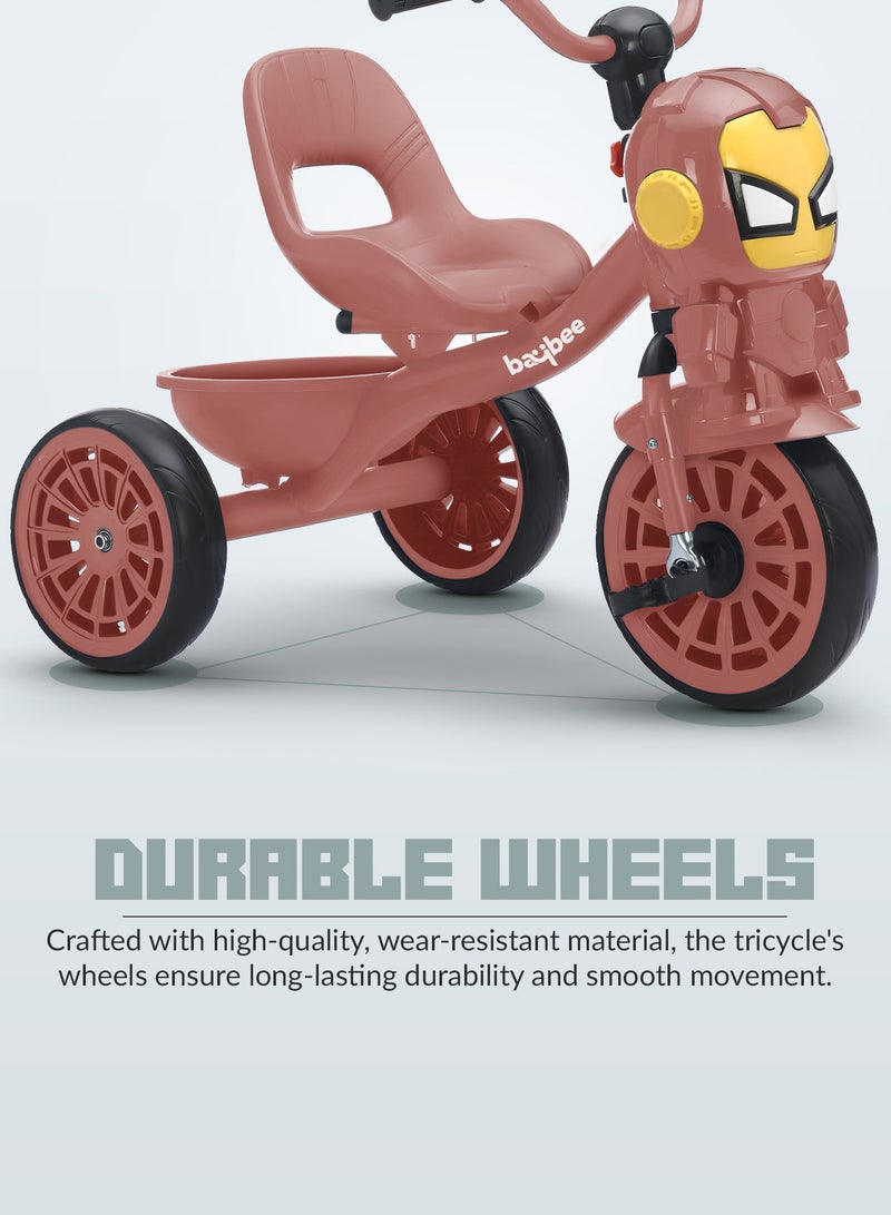 BAYBEE Blaze Baby Tricycle for Kids, Smart Plug n Play Kids Cycle with Music, Light, High backrest & Rear Storage Baskets | Kids Tricycle | Baby Cycle for Kids 2 to 5 Years Boy Girl Pink - Image 4