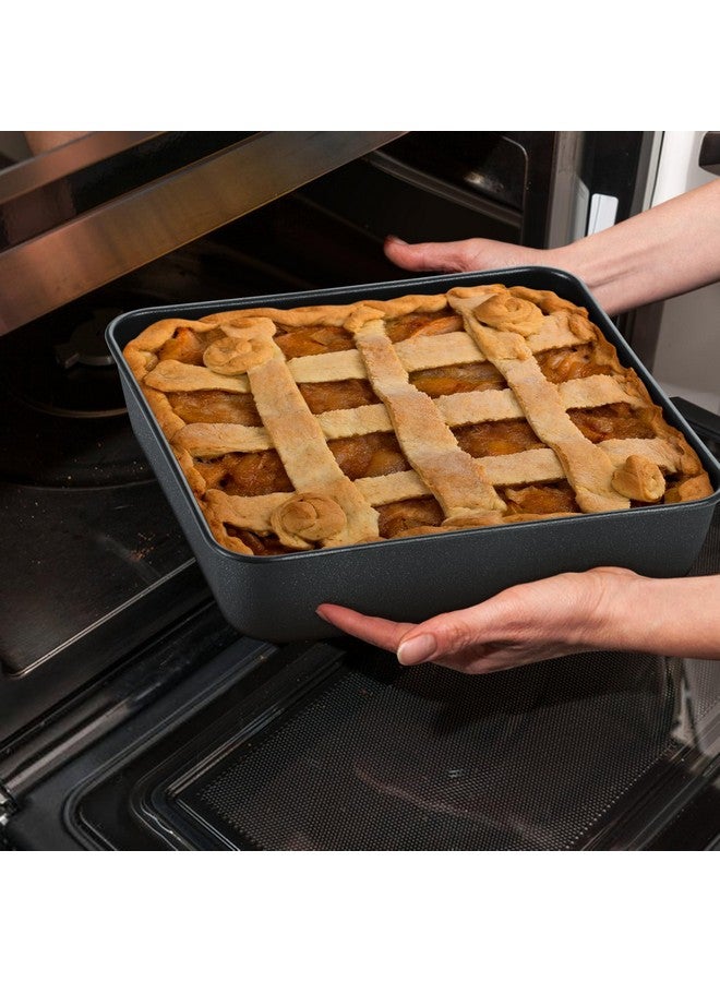 E-far طقم صينية خبز مربعة 8x8 بوصة مع غطاء، صواني كعك مربعة غير لاصقة، أدوات خبز معدنية لطهي اللازانيا والبراونيز في الفرن، نواة من الفولاذ المقاوم للصدأ وإطلاق سهل، 4 قطع (2 صينية + 2 غطاء) - Image 5