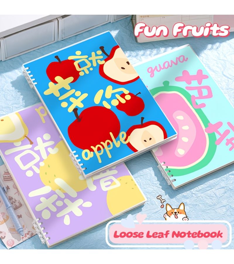B5 Horizontal Line PP Cover Fruit Notebook 120 Pages Detachable Coil Lined Diary - Image 4