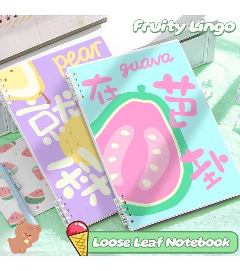 B5 Horizontal Line PP Cover Fruit Notebook 120 Pages Detachable Coil Lined Diary - Image 5