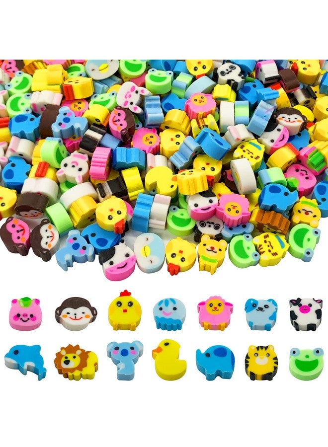 ZAKVOOR 300 Pieces Animal Mini Erasers For Kids Assortment Novelty Pencil Erasers Bulk For Students Party Favor Home School Work Classroom Rewards Prizes Gift - Image 1