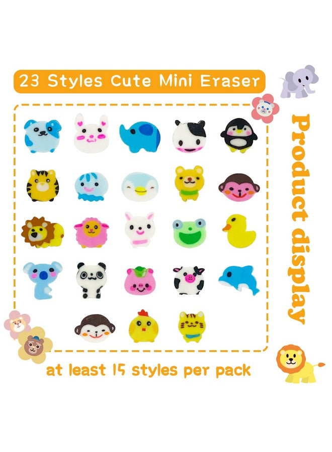 ZAKVOOR 300 Pieces Animal Mini Erasers For Kids Assortment Novelty Pencil Erasers Bulk For Students Party Favor Home School Work Classroom Rewards Prizes Gift - Image 2