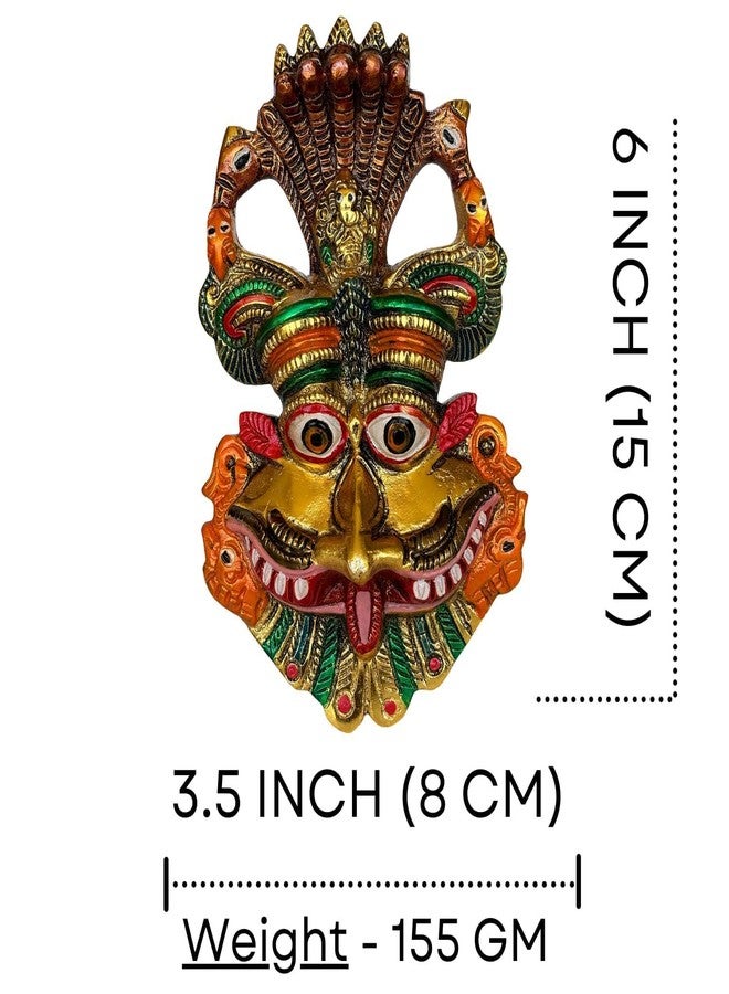 Salvus APP SOLUTIONS Metal Multicolor Narsingh - Kirtimukha Wall Hanging Wall Hanging/Metal Mahakal Face Mask Nazar Battu Evil Eye Protector (Multi_4x5.5 INCH) - Image 2