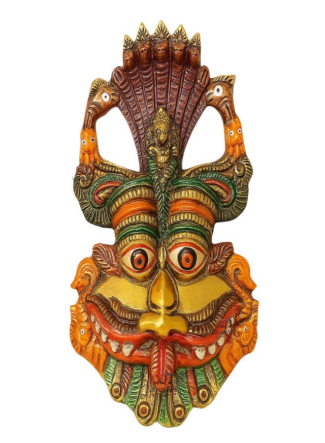 Salvus APP SOLUTIONS Metal Multicolor Narsingh - Kirtimukha Wall Hanging Wall Hanging/Metal Mahakal Face Mask Nazar Battu Evil Eye Protector (Multi_4x5.5 INCH) - Image 1