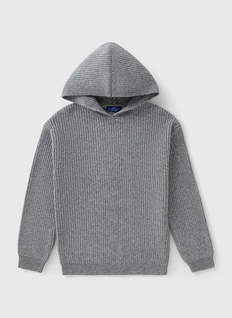 ماتلان Boys Grey Knitted Hoodie
