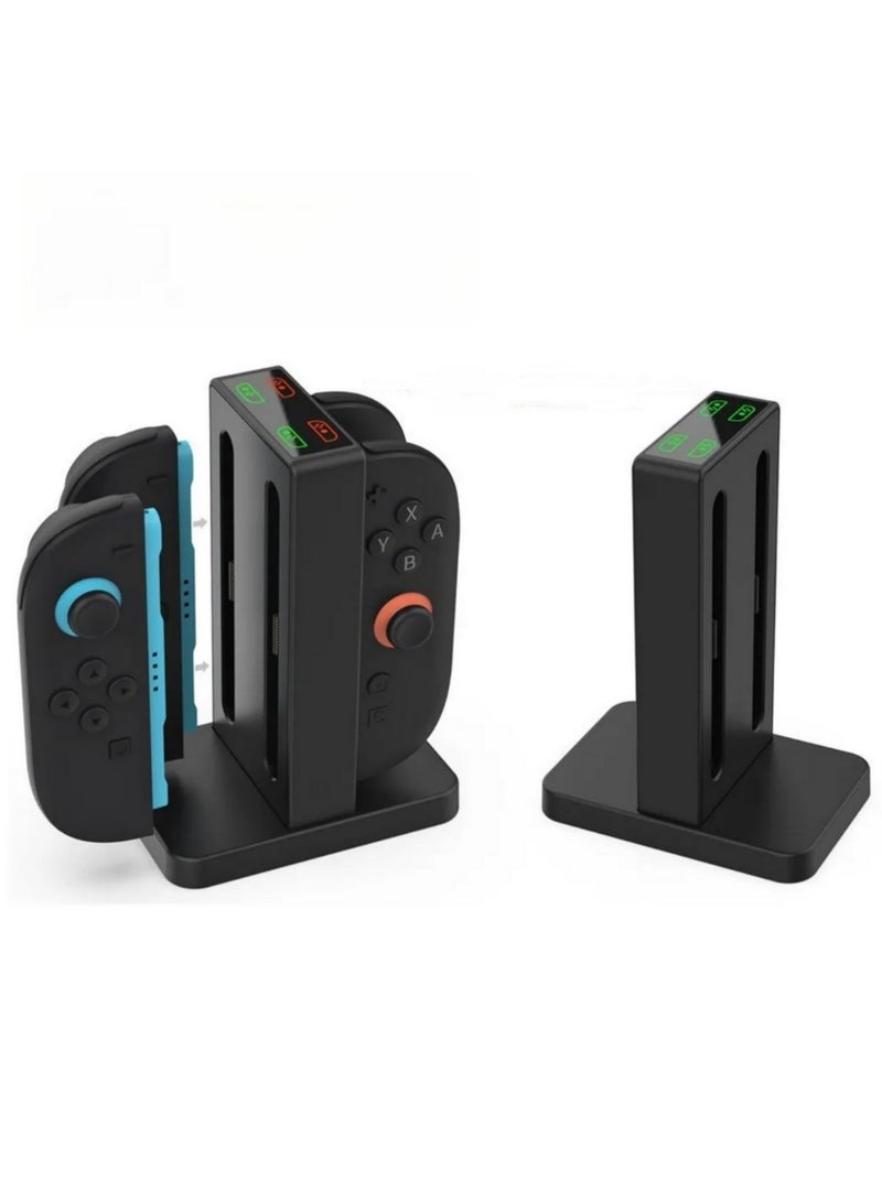 SKEIDO 4-in-1 Left and Right Handle Magnetic Charging Dock for Nintendo Switch 2 Joy Con Charging Station with LED Indicator & Buzzer -TNS-3192B - Image 1