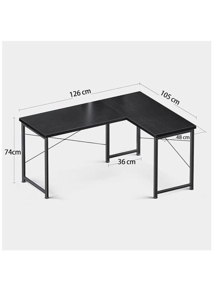 AGD L-shaped gaming desk with rounded corner and removable shelf for home, office and workstation - Image 2