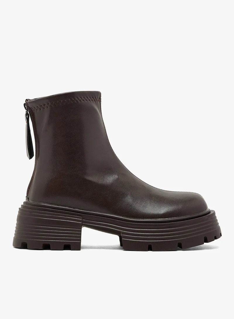 ELLA Chunky Ridge Sole Ankle Boots