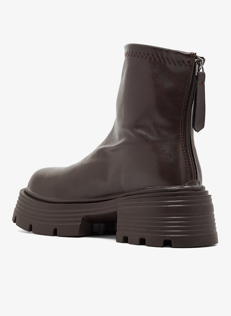 ELLA Chunky Ridge Sole Ankle Boots - Image 3