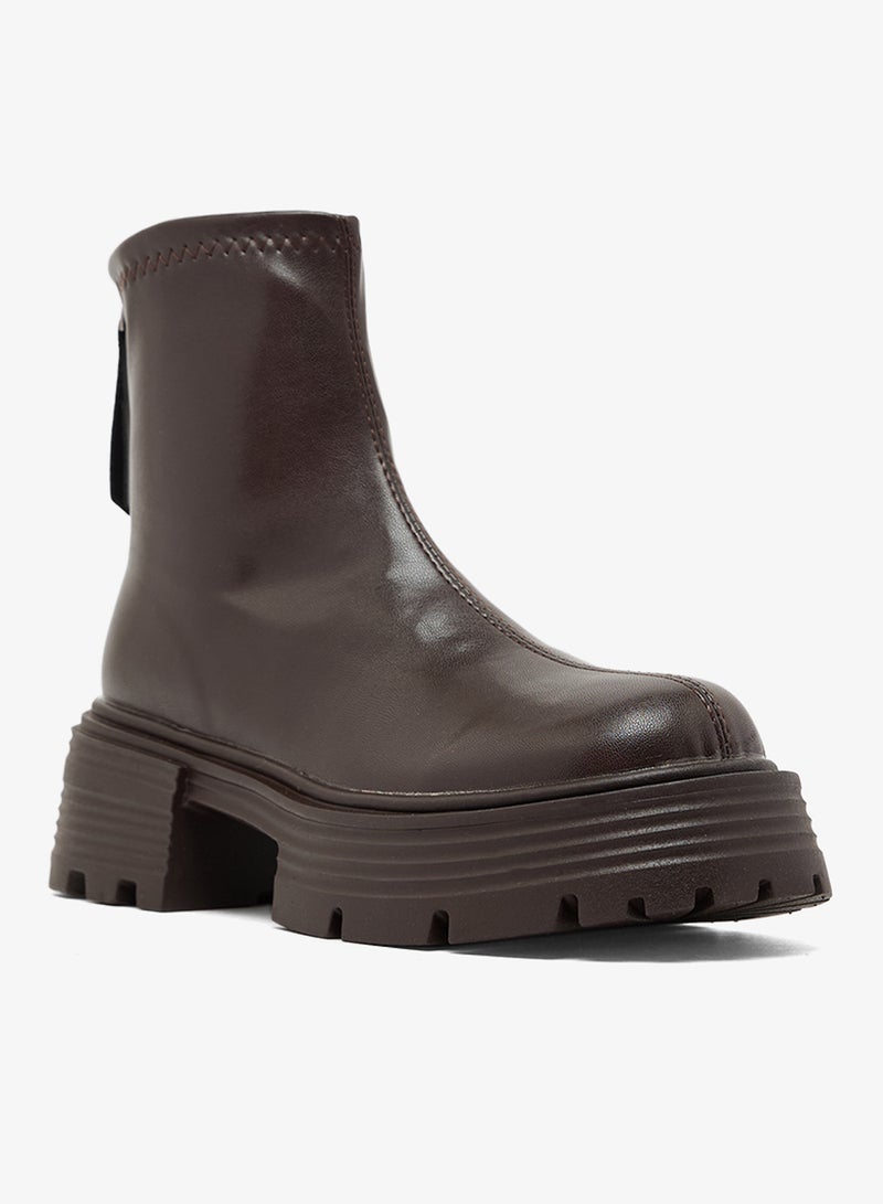 ELLA Chunky Ridge Sole Ankle Boots - Image 2