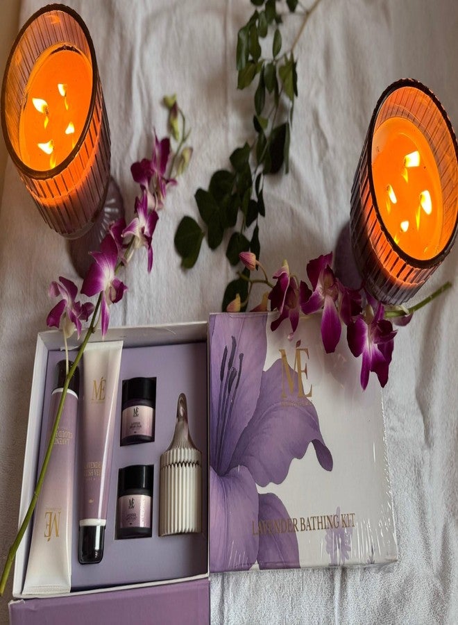 Miloe Miloé Lavender Bathing Kit 5 Pc Luxury Gift Set | Hydrating Aromatherapy Spa Set | Relaxing Home Pampering Kit for Women & Men | Ideal for Birthdays, Anniversary & Special Occasions | Korean Ingredients - Image 2