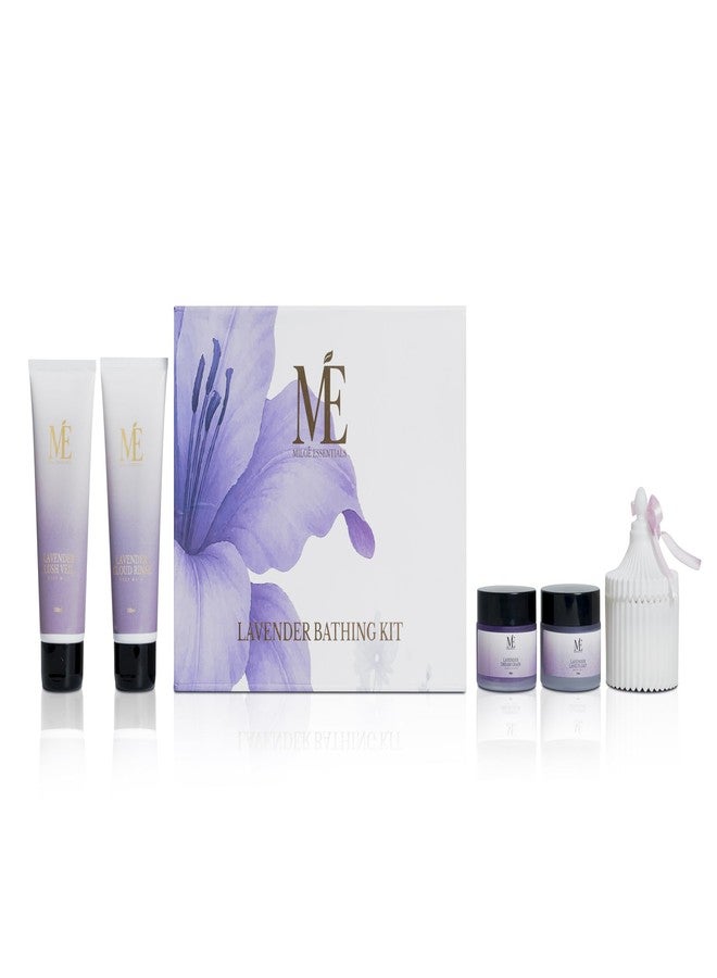 Miloe Miloé Lavender Bathing Kit 5 Pc Luxury Gift Set | Hydrating Aromatherapy Spa Set | Relaxing Home Pampering Kit for Women & Men | Ideal for Birthdays, Anniversary & Special Occasions | Korean Ingredients - Image 1