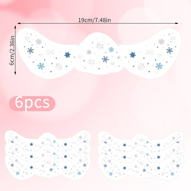 Sinbana Periodic stock arrangement Pack of 6 Halloween Face Summersprout Stickers, Waterproof Temporary Face Arm Tattoos Children and Adults Scary Makeup Accessories for Halloween Party (Snowflake Design) Easy hand assemble compatible - Image 2