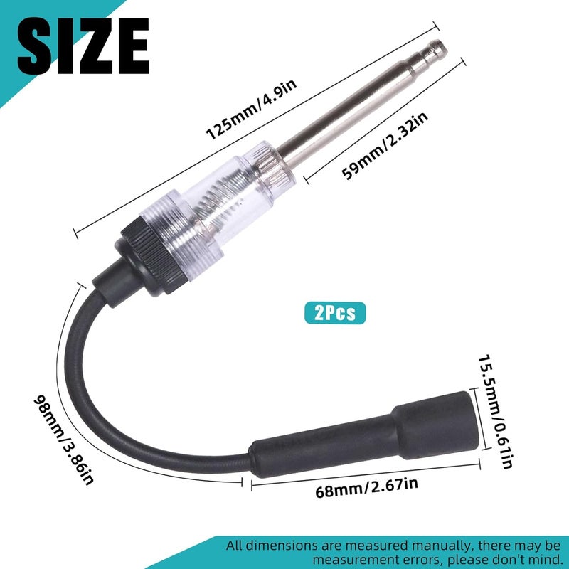 Cimeton 2Pcs Spark Plug Testers, Engine Plug Ignition Tester, Straight Boot Ignition Tester, Inline Spark Plug Coil Tester Armature Diagnostic Detector Tool for Automotive Lawnmowers Internal Engine - Image 2