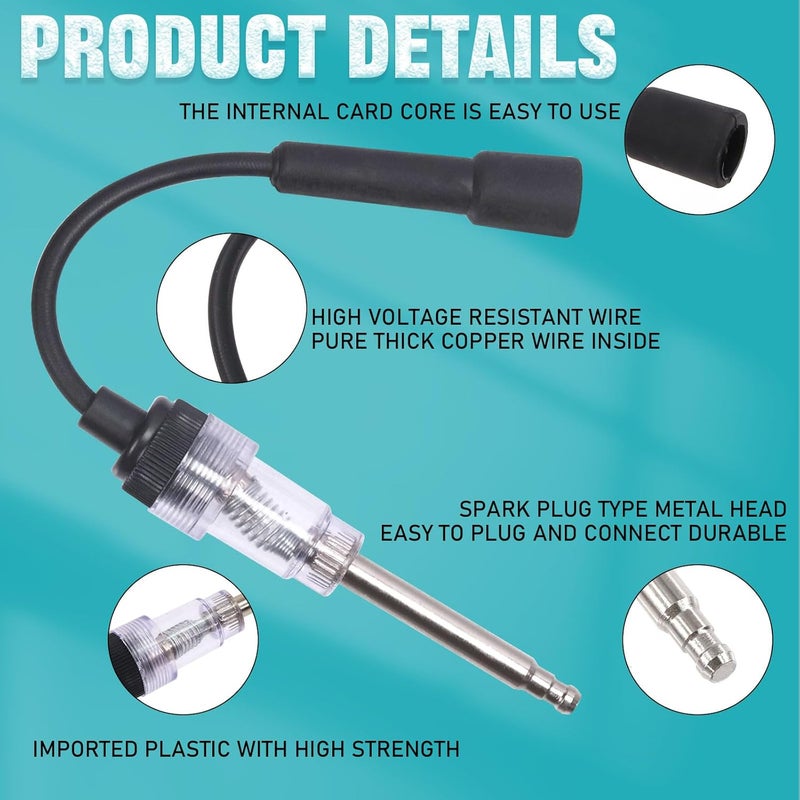 Cimeton 2Pcs Spark Plug Testers, Engine Plug Ignition Tester, Straight Boot Ignition Tester, Inline Spark Plug Coil Tester Armature Diagnostic Detector Tool for Automotive Lawnmowers Internal Engine - Image 4