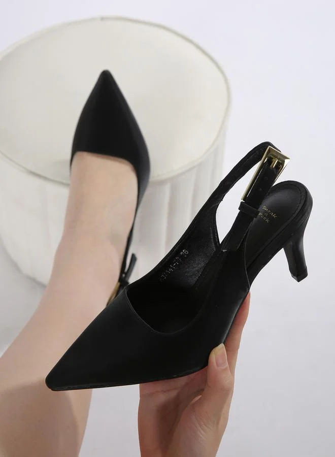 Sneak-a-Peek Sneak-a-Peek Slingback Pointed Toe Stiletto High Pumps