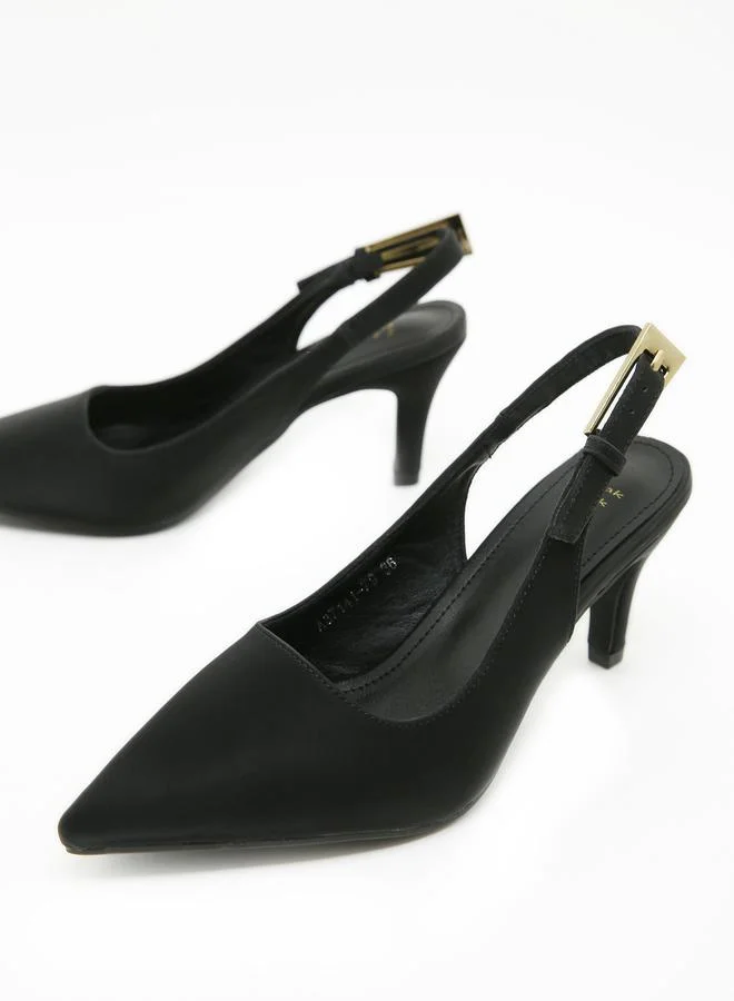 Sneak-a-Peek Sneak-a-Peek Slingback Pointed Toe Stiletto High Pumps