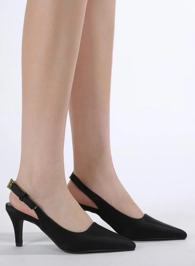 Sneak-a-Peek Sneak-a-Peek Slingback Pointed Toe Stiletto High Pumps