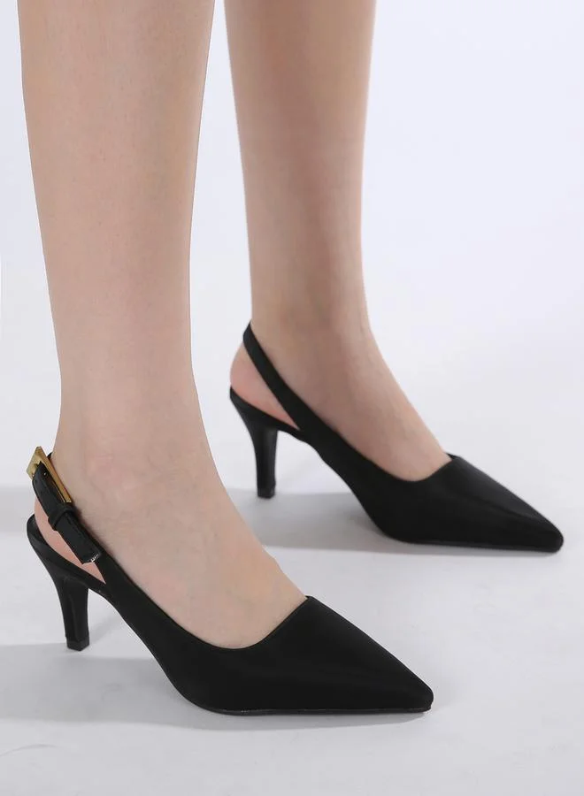 Sneak-a-Peek Sneak-a-Peek Slingback Pointed Toe Stiletto High Pumps