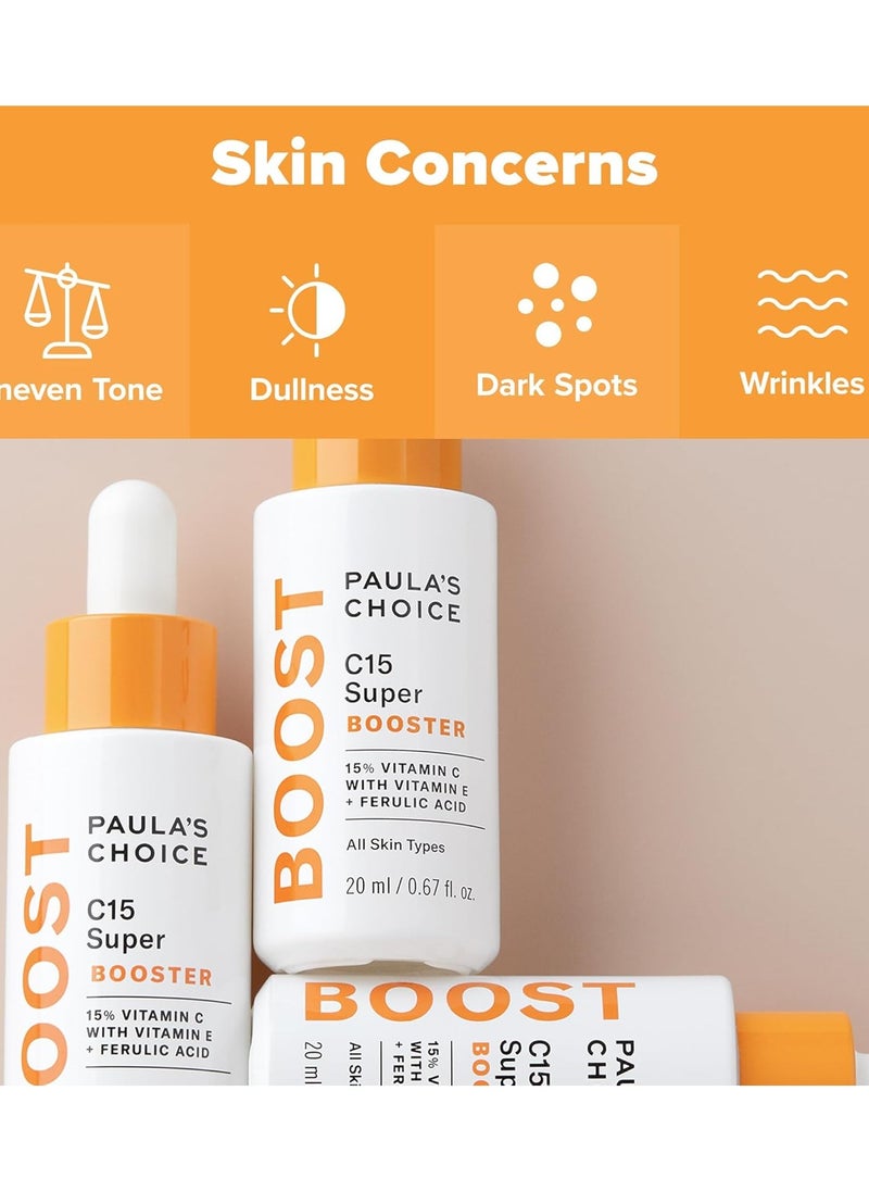 PAULA'S CHOICE - Paula's Choice C15 Super Booster Brightening Serum, 15% Vitamin C with Vitamin E and Ferulic Acid, 0.67 oz - Image 1