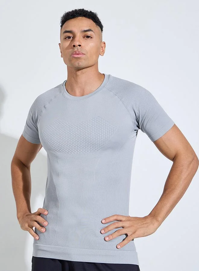 ستايلي اكتيف Men Grey Raglan Sleeve Body Shapewear