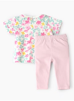 Tiny Hug Baby Girl Floral Print T-shirt and Leggings Set  - Image 2
