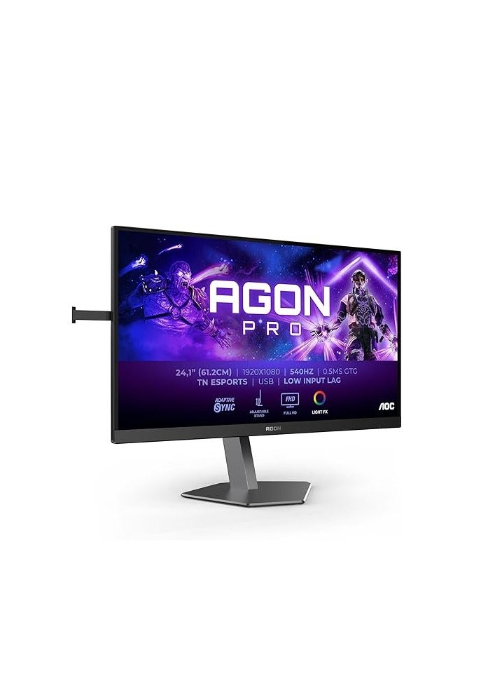 AOC 24.1" Inch Gaming Monitor Agon PRO (1920x1080) FHD, 540Hz Refresh Rate, 0.5ms Response Time, FreeSync Premium, G-Sync Comp., HDR400 (2xHDMI, DisplayPort, USB Hub) AG246FK | Black/Grey - Image 4