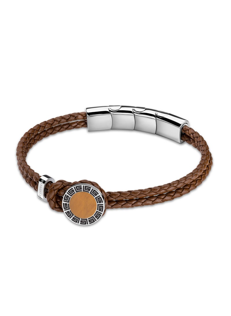 Guy Laroche - Marc Brown Braided Leather Bracelet - Image 1