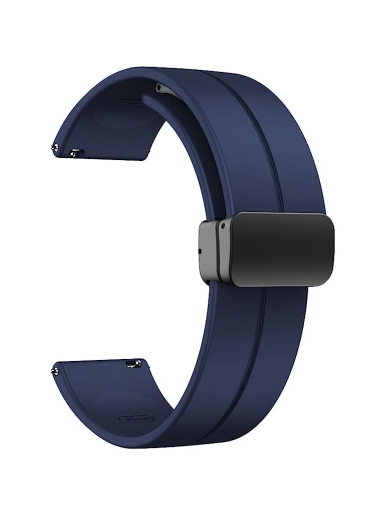 حزام من السيليكون 22 مللى  بإبزيم مغناطيسي قابل للطي   ازرق  هواواى جى تى 3 جى تى 2 جى تى 2برو جى تى 3 برو - Image 1