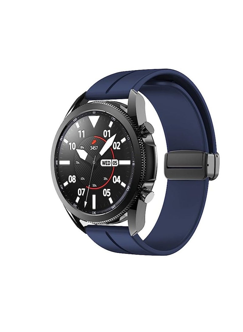 حزام من السيليكون 22 مللى  بإبزيم مغناطيسي قابل للطي   ازرق  هواواى جى تى 3 جى تى 2 جى تى 2برو جى تى 3 برو - Image 4