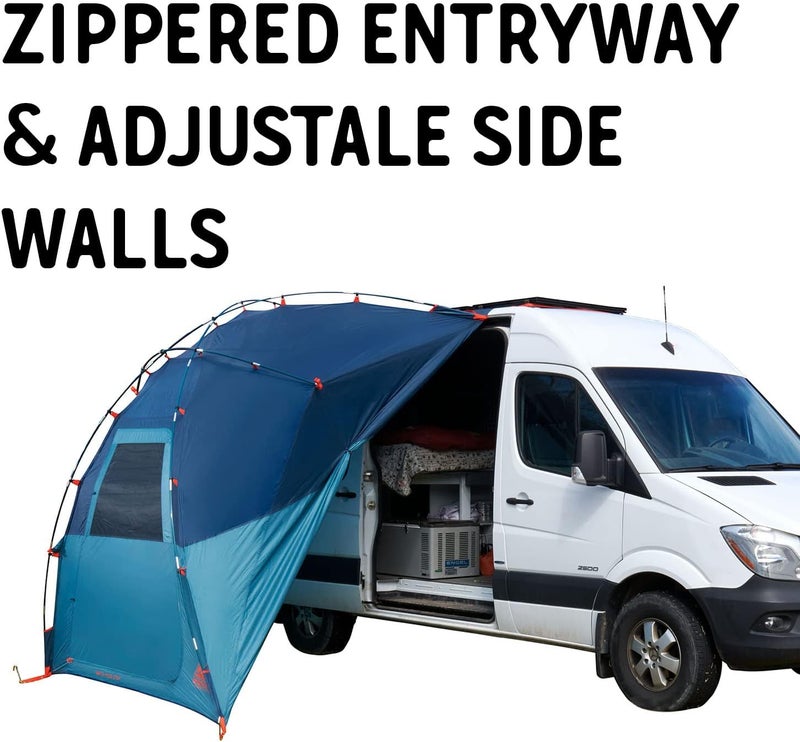 Kelty Highroads Overlanding Shelter  Universal Mount Car Camping Tent with Large Zippered Entry Aluminum Frame Adjustable Walls and Windows UV Protection Rainproof Stuff Duffel Included 2024 - Image 4