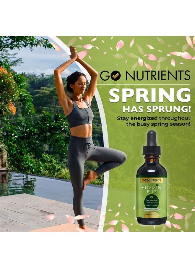 Vitamin B12 - Fast Absorbing B12 Vitamins, All Natural, Vegan Friendly B12 Sublingual Supplement with 3000 mcg Methylcobalamin, Organic Raspberry Flavor, 2 oz, 48 Servings