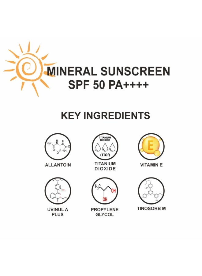 Love Earth Mineral Sunscreen SPF 50 PA++++| No White Cast | UV Protection | Non-Oily | Non-Greasy | Paraben-Free | All Skin Types | For Women & Men | Safe for pregnant and lactating women | 50g - Image 4