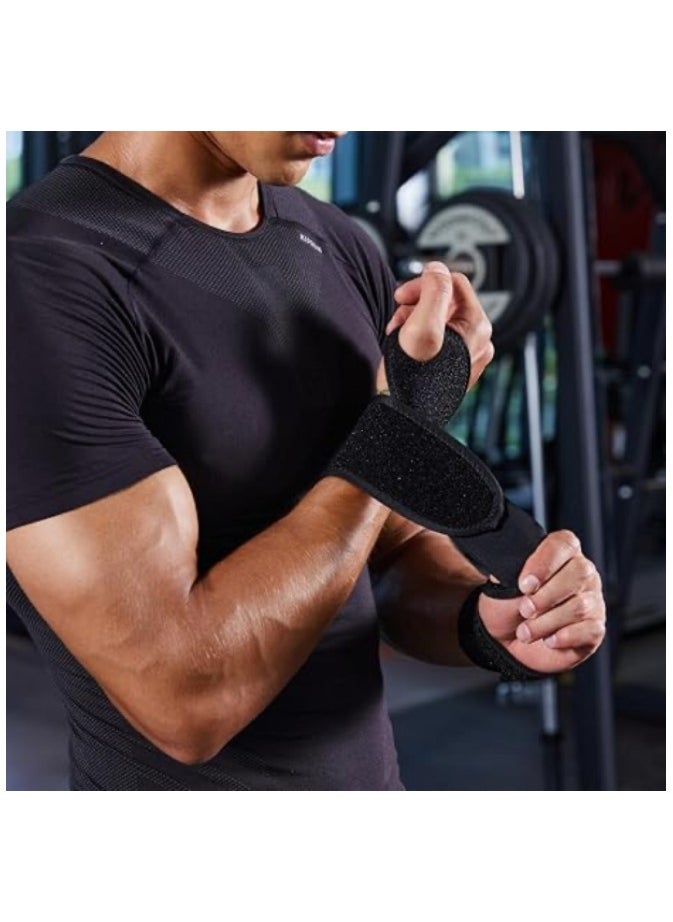 JoyousSto 2 Pack Wrist Support Braces, Adjustable Wrist Support, Fitness Weightlifting Wrist Straps 33x7.2x1cm (Black)  - Image 2